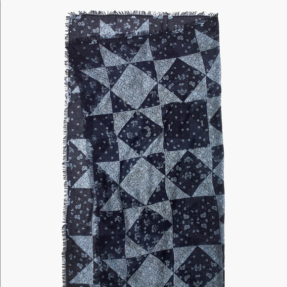 Madewell Paisley Square scarf in pale multi blue. - Picture 2 of 2